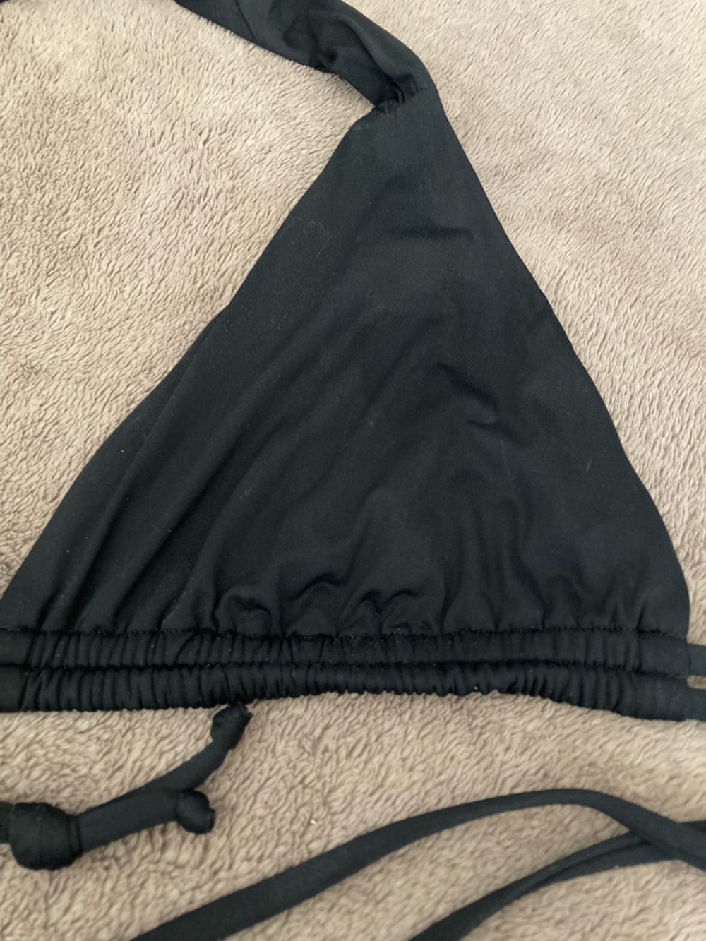 BECCA Black Triangle Swim Top with Subtle Logo - Picture 2 of 5